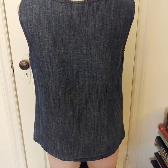 Denim Top Lundstrum Sleeveless Summer Smock Top 10 - Picture 3 of 10